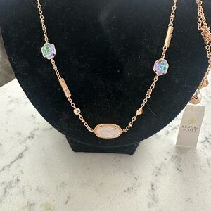 Kendra Scott Gold Necklace with Iridescent Accents